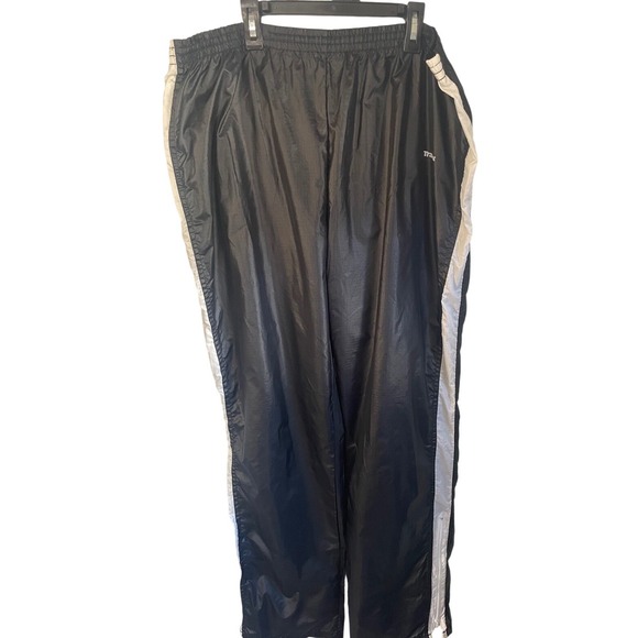 Traxxas Other - Trax 90's Mens Black Nylon‎ Track Pants Pocket Side Stripe Zipper Bottom XL